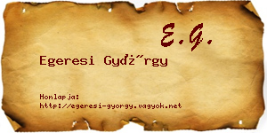 Egeresi György névjegykártya